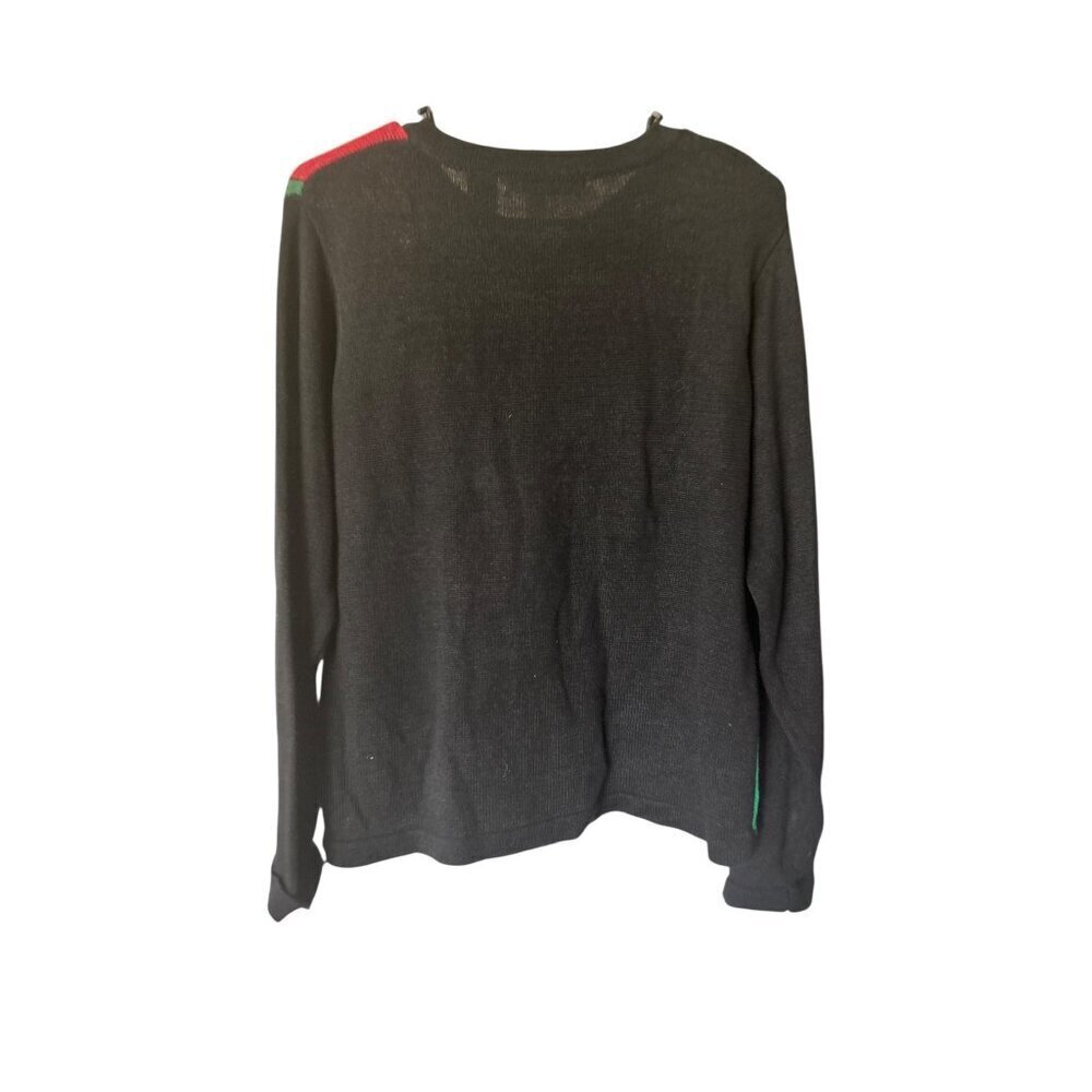 Victoria Jones Women's Red & Black Zipper Snowman Christmas Sweater - Picture 3 of 7